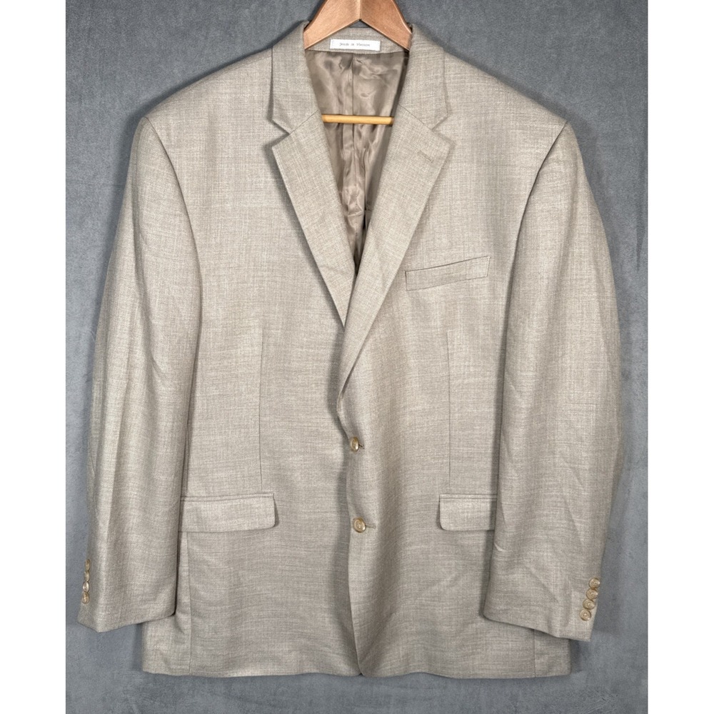 Lauren Ralph Lauren 50L Hopsack Sport Coat Blazer Tan Beige 2 Button Textured